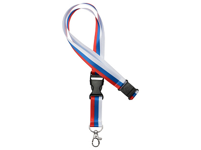 Ланъярд под сублимацию с карабином, межуровневым замком и замком обрыва