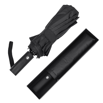 Автоматический противоштормовой зонт Ambra, черный  (Чёрный)