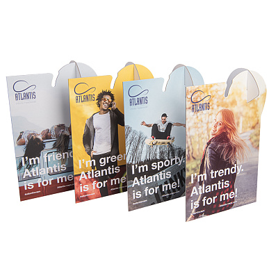 Комплект картонных настольных карточек_ATLANTIS CARTON DESK DISPLAYS KIT (Разные цвета)