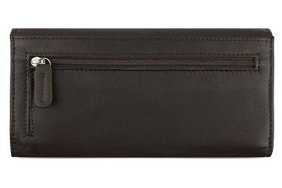 Кошелёк женский BUGATTI Banda, с защитой RFID, коричневый, кожа козы/полиэстер, 18,5х2,5х9,5 см