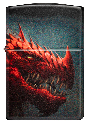 Зажигалка ZIPPO Dragon Design с покрытием 540 Matte, латунь/сталь, черная, 38x13x57 мм