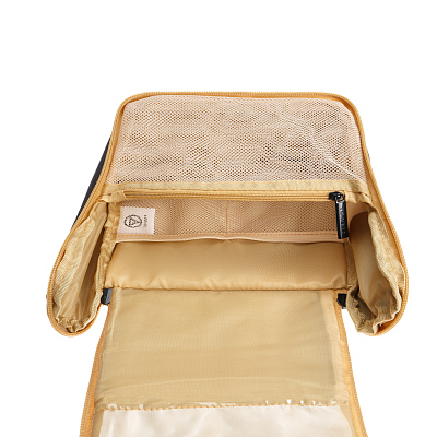 Несессер TORBER, дорожный, чёрный/бежевый, полиэстер 300D, 20 х 18 х 8 см