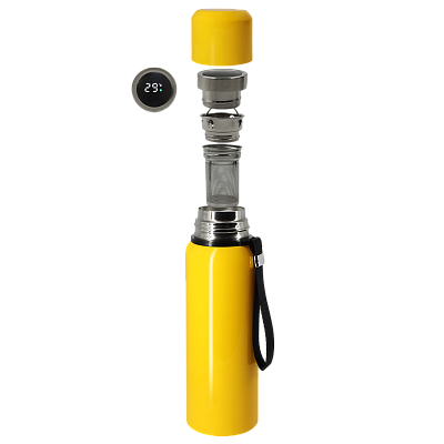 Термос S-travel New с датчиком температуры 600 мл. (желтый)