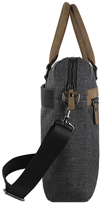 Портфель мужской BUGATTI Luce 16'', серый, полиэстер, 40х8х31,5 см