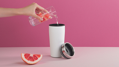 Термостакан "Европа" 500 мл, покрытие пудра, белый