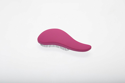 Щетка массажная DEWAL BEAUTY, для легкого расчесывания волос, мини с ручкой  цвет розово-черный