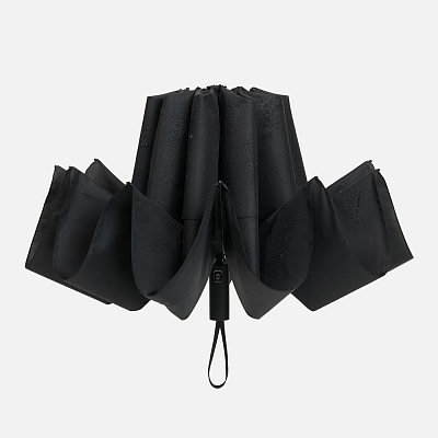 Зонт обратного сложения twoGether с двойным куполом, черный