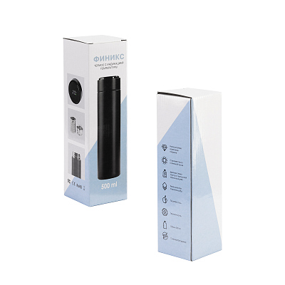 Заварочный термос "Финикс" 500 мл с индикацией температуры, черный