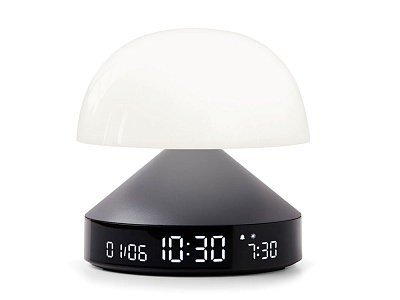 Светильник с часами и световым будильником Mina Sunrise (Темно-серый GUN)