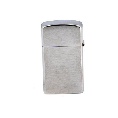 Зажигалка ZIPPO Slim® с покрытием Brushed Chrome, латунь/сталь, серебристая, матовая, 29x10x60 мм