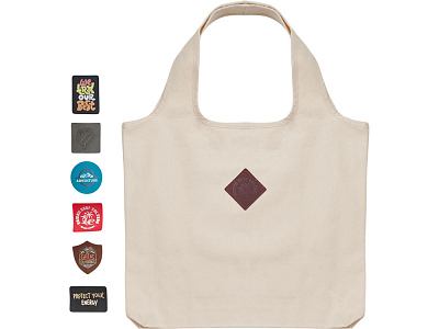 Сумка-шоппер Revest из переработанного хлопка 320 г/м2 с патчем (Натуральный)