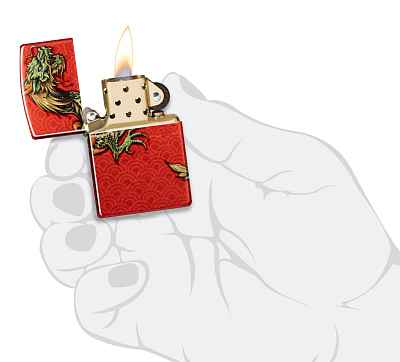 Зажигалка ZIPPO Dragon Design с покрытием 540 Tumbled Brass, латунь/сталь, разноцветная, 38x13x57 мм