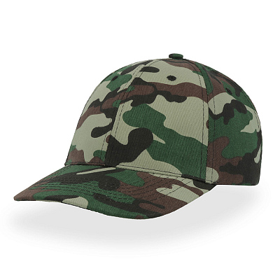 Бейсболка START SIX, 6 клиньев, застежка на липучке (Зеленый камуфляж)