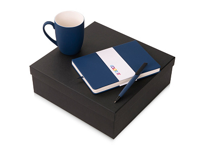 Подарочный набор COLOR IT c блокнотом, ручкой и кружкой (Тёмно-синий)
