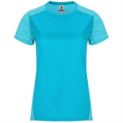 Спортивная футболка ZOLDER WOMAN женская, БЕЛЫЙ/ПЁСТРЫЙ ЧЕРНЫЙ M (Бирюзовый/Пёстрый бирюзовый)