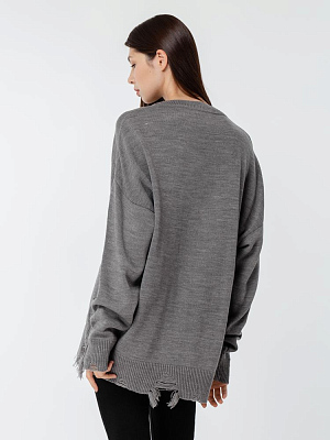 Джемпер оверсайз унисекс Grunge, серый