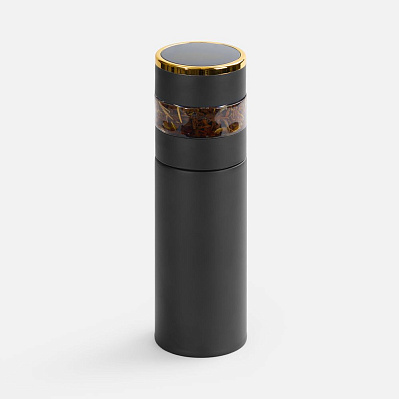 Смарт-бутылка с инфьюзером Thermory, черная (Черный)