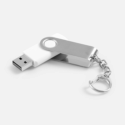 Флешка Twist, зеленая, 8 Гб (Белый)