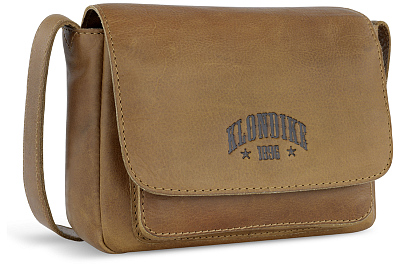 Сумка через плечо KLONDIKE RUSH «Monika», натуральная кожа в коньячном цвете, 20 х 15,5 х 8 см