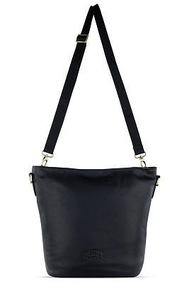 Сумка через плечо KLONDIKE RUSH «Samantha», натуральная кожа в черном цвете, 40 х 32,5 х 15,5 см