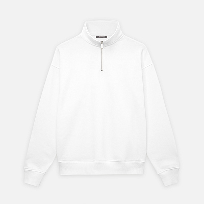 Толстовка на молнии унисекс Флоу (Flow), белая, размер XS/S