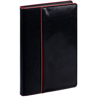 Ежедневник Alanis, недатированный, черный с красным