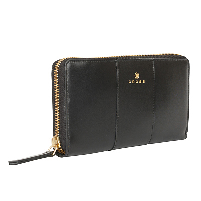 Кошелёк Cross Kelly Wall Black, кожа наппа, гладкая, цвет чёрный, 19,5 x 10,2 x 2 см