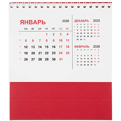 Календарь настольный Datio, красный
