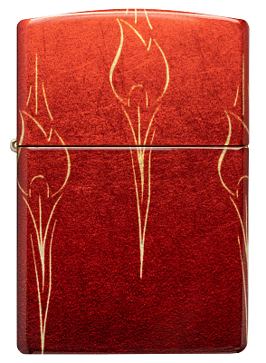 Зажигалка ZIPPO Ombre Flames с покрытием 540 Tumbled Brass, латунь/сталь, разноцветная, 38x13x57 мм