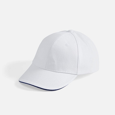 Бейсболка Buffalo, белая с темно-синим (Синий)