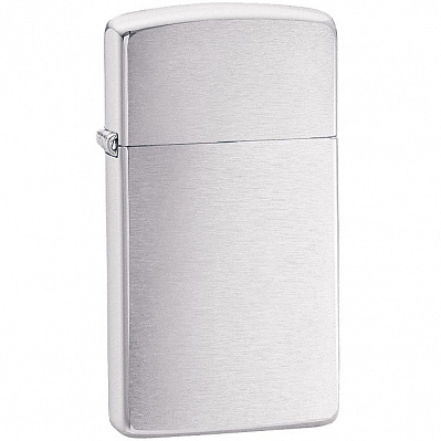 Зажигалка Zippo Slim Brushed, матовая серебристая (Серебристый)