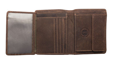 Бумажник KLONDIKE «Eric», натуральная кожа в темно-коричневом цвете, 10 х 12 см