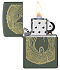 Зажигалка ZIPPO Wood Ring с покрытием Green Matte, латунь/сталь, зеленая, матовая, 38x13x57 мм - Фото 3