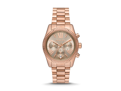 Наручные часы, женские (Корпус - розовое золото, циферблат - бежевый, браслет - розовое золото)