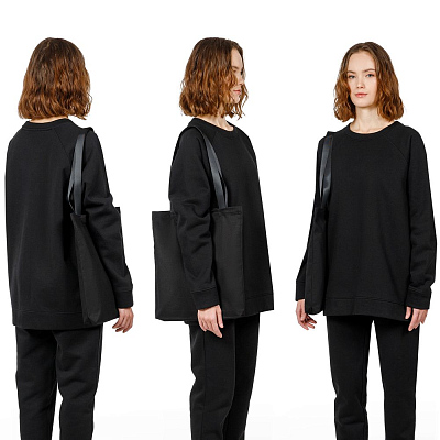 Шопер B4, черный с черными ручками