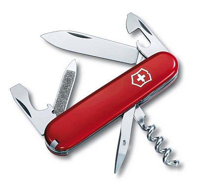 Нож перочинный VICTORINOX Sportsman, 84 мм, 12 функций  (Красный)