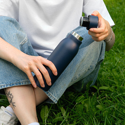 Термобутылка вакуумная герметичная Соренто (Sorento), синяя