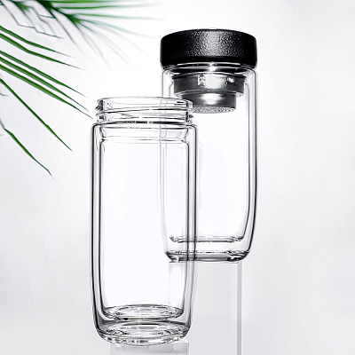 Термос стеклянный с LED-дисплеем Smartview, чёрный