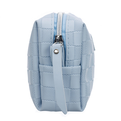 Косметичка Dewal Beauty серия "Шашки", голубая, 19,5х6х10см