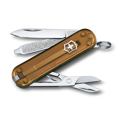 Нож-брелок VICTORINOX Classic SD Colors "Chocolate Fudge", 58 мм, 7 функций, карамельный (Коричневый)