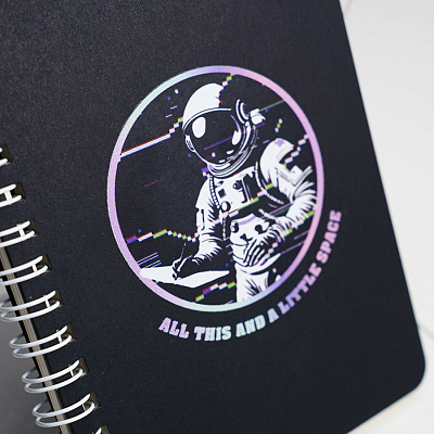 Блокнот на двойной пружине HELIX MINI, 105 х 150  мм, черный, блок в клетку