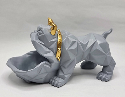 Статуэтка хранитель Бульдог, серый