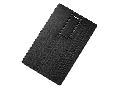 USB-флешка на 16 Гб Card Metal в виде металлической карты (Чёрный)