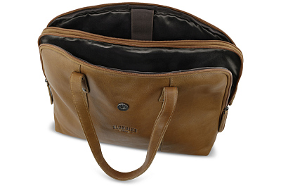 Портфель женский KLONDIKE GOLD «Charlie», натуральная кожа в коньячном цвете, 40 х 32 х 13 см