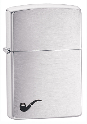 Зажигалка для трубок ZIPPO Pipe с покрытием e Brushed Chrome, латунь/сталь, серебристая, 36x12x56 мм (Серебристый)