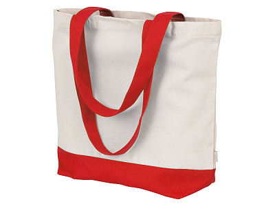 Сумка для шоппинга Cotton из переработанного хлопка, 280 г/м2 (Натуральный/красный)