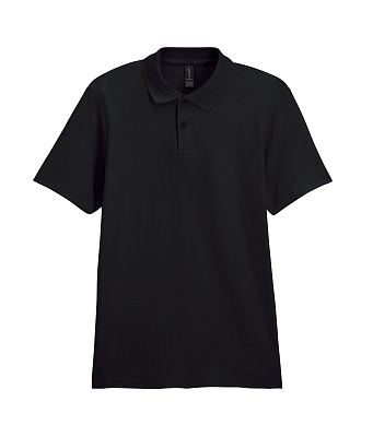 Футболка поло SOFTSTYLE ADULT DOUBLE PIQUE, ЧЕРНЫЙ 3XL (Чёрный)