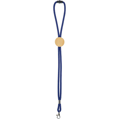 Шнурок для бейджа Tube Wood, синий