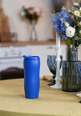 Термостакан "Монтана" 400 мл, покрытие пудра, синий