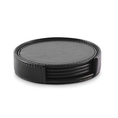 Set of 4 PU coasters (Чёрный)